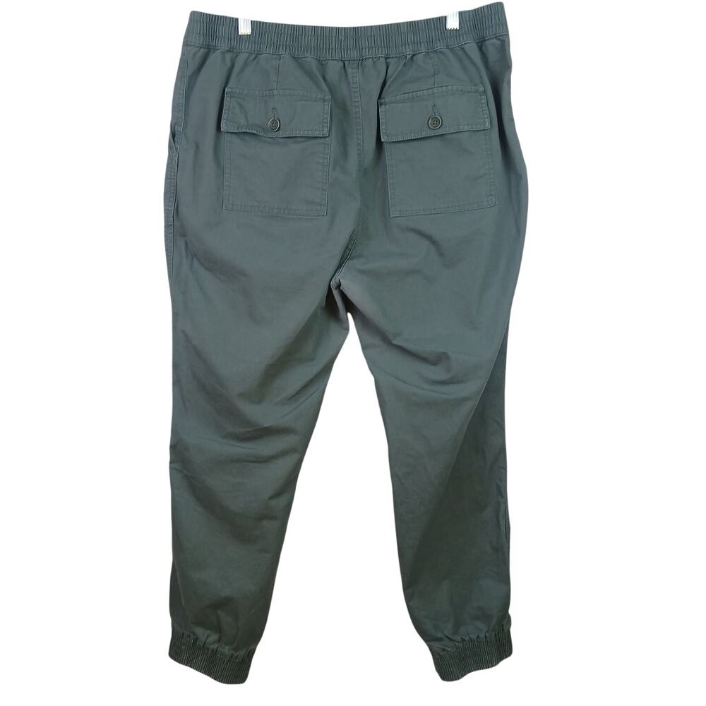 Pact Women's SZ XL Organic Cotton Twill Utility Jogger Green Ankle Zip - Picture 3 of 4